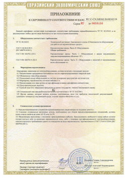 12.03.2015 Кузнецк - ЗАО СиБиСи(Япония) г.Москва. Приложение к сертификату Видеокамеры для систем охранного видеонаблюдения т.м.GANZ. ТР ТС 020/2011